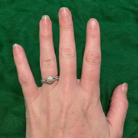 .38 Carat 14K White Gold Halo Engagement Ring - Picture 4 of 15